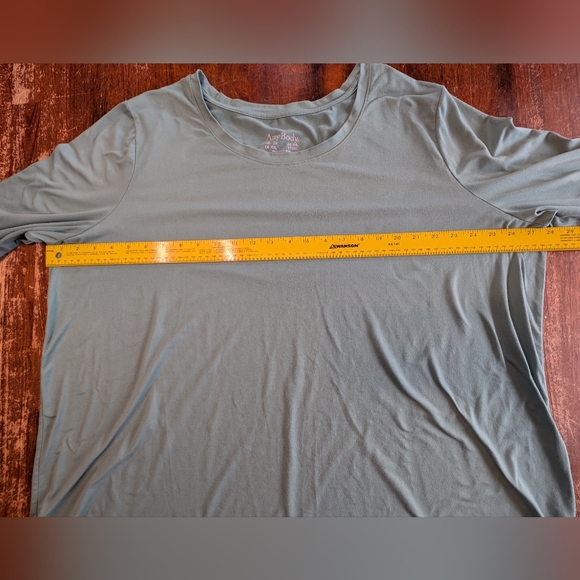 AnyBody Plus Size Shirt Sage Green Soft Long Sleeve Casual Fitness Top 2X Used - Picture 4 of 8